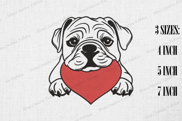 Review: Cute Bulldog Peeking from Heart for Merch