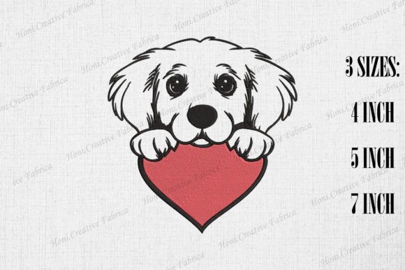 Review: Cute Golden Retriever Peeking from Heart